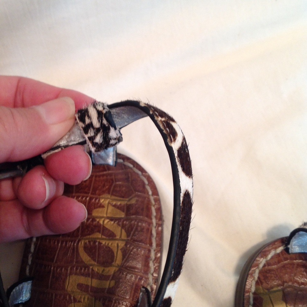 Sam Edelman Genuine calf hair croc footbed sandal - Picture 4 of 6